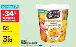 Cora x Carrefour Charles & alice - sorbet offre
