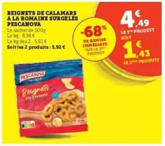 Hyper U Beignets de Calamars à la Romaine Surgelés 'Pescanova' offre