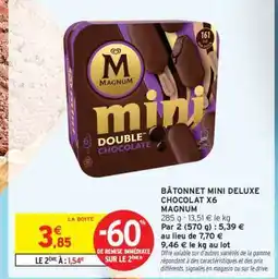 Intermarché Contact BÂTONNET MINI DELUXE CHOCOLAT X6 MAGNUM offre