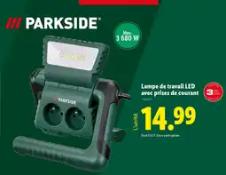 Lidl PARKSIDE Lampe de travail LED avec prises de courant offre