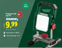 Lidl PARKSIDE Projecteur LED sans fil offre