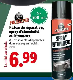 Lidl MR. HELPER Ruban de réparation, spray d'étanchéité ou bitumeux offre