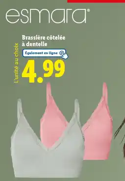 Lidl ESMARA Brassière côtelée à dentelle offre