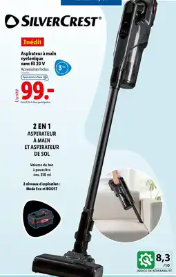 Lidl SILVERCREST Aspirateur à main cyclonique sans fil 20 V offre