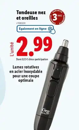Lidl CIEN Tondeuse nez et oreilles offre