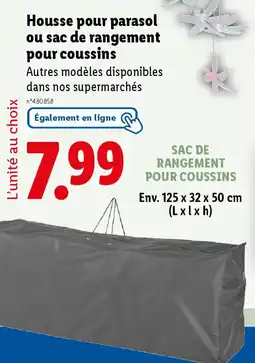Lidl Housse pour parasol ou sac de rangement pour coussins offre