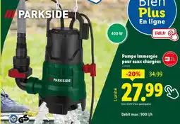 Lidl PARKSIDE Pompe immergée pour eaux chargées offre