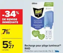 Cora x Carrefour RAID Recharge pour piège lumineux offre