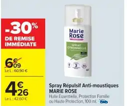 Cora x Carrefour MARIE ROSE Spray Répulsif Anti-moustiques offre