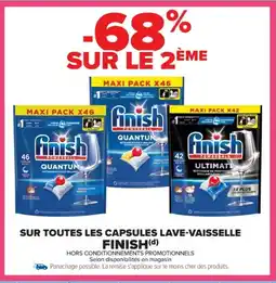 Cora x Carrefour FINISH Sur toutes les capsules lave-vaisselle offre