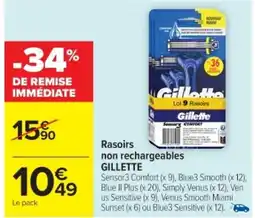 Cora x Carrefour GILLETTE Rasoirs non rechargeables offre