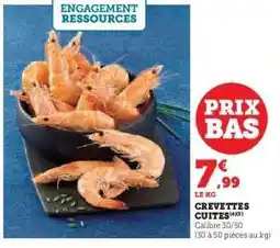 Hyper U CREVETTES CUITES offre