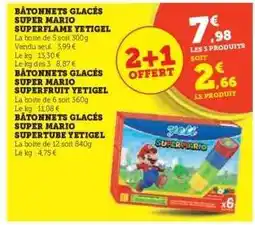 Hyper U Bâtonnets glacés Super Mario Superflame Yetigel offre