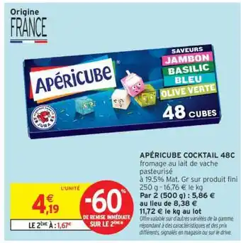 Intermarché Contact APÉRICUBE COCKTAIL 48C offre