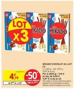 Intermarché Contact Mikado Chocolat Au Lait Lu offre
