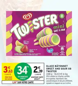 Intermarché Glace bâtonnet sweet and sour x8 twister offre