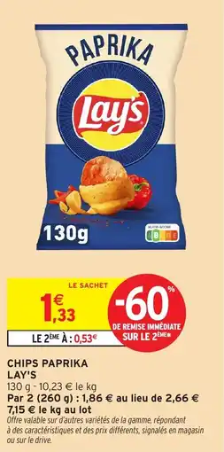 Intermarché Chips paprika lay's offre