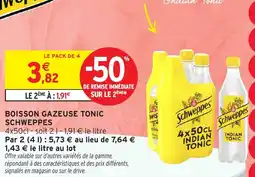 Intermarché Boisson gazeuse tonic schweppes offre