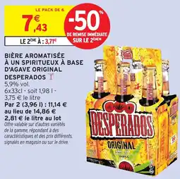 Intermarché Bière aromatisée à un spiritueux à base d'agave original desperados offre