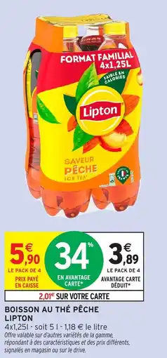 Intermarché Boisson au thé pêche lipton offre