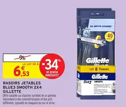 Intermarché Rasoirs jetables blue3 smooth 2x4 gillette offre