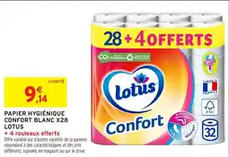 Intermarché Papier hygiénique confort blanc x28 lotus offre