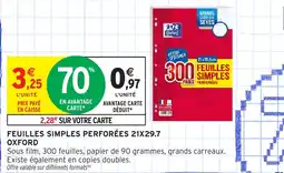 Intermarché Feuilles simples perforées 21x29.7 oxford offre