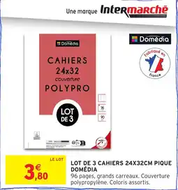 Intermarché Lot de 3 cahiers pique domédia offre