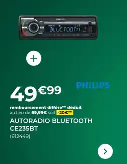 Feu Vert PHILIPS Autoradio bluetooth offre