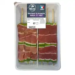Carrefour Market CARREFOUR Assortiment de 3 brochettes de boeuf et 3 brochettes de porc CARREFOUR Le Marché offre