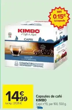 Carrefour Drive Kimbo - capsules de café offre