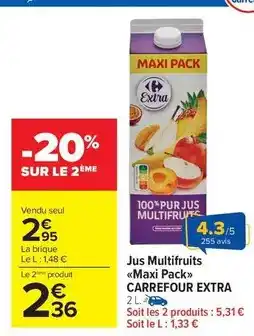 Carrefour Drive Carrefour - jus multifruits maxi pack offre