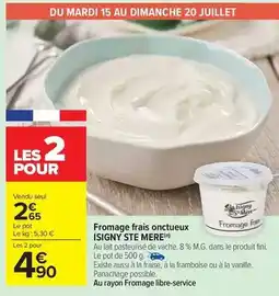 Carrefour Drive Fini - fromage frais onctueux offre