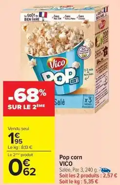 Carrefour Drive Vico - pop corn offre