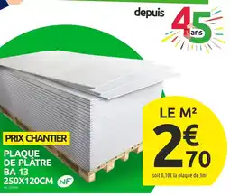 Mr Bricolage 3m - plaque de platre ba 13 250x120cm offre