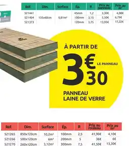 Mr Bricolage Dim - panneau laine de verre offre