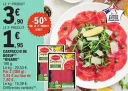 E.Leclerc Carpaccio de boeuf bigard offre