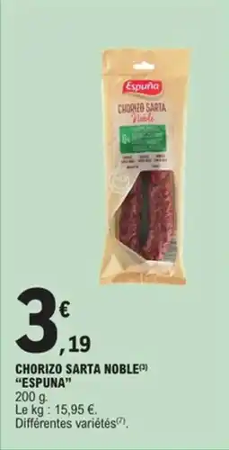 E.Leclerc Chorizo sarta noble espuna offre