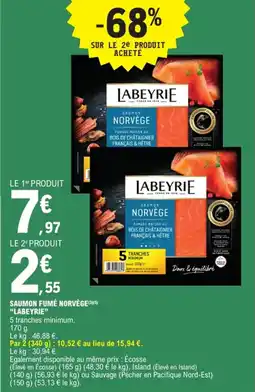 E.Leclerc Saumon fumé norvège labeyrie offre
