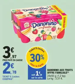 E.Leclerc Danonino aux fruits offre familiale offre