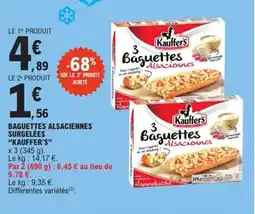 E.Leclerc Baguettes alsaciennes surgelées kauffer's offre
