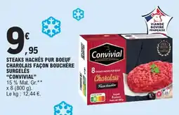 E.Leclerc Steaks hachés pur boeuf charolais façon bouchère surgelés convivial offre