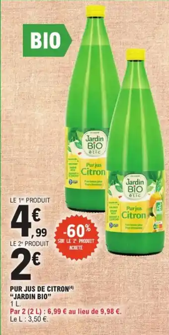 E.Leclerc Pur jus de citron jardin bio offre