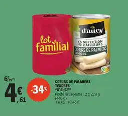 E.Leclerc Coeurs de palmiers tendres d'aucy offre