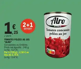 E.Leclerc Tomates pelées au jus alro offre