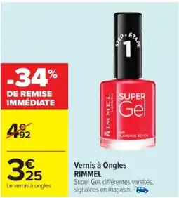 Cora x Carrefour RIMMEL Vernis à Ongles offre