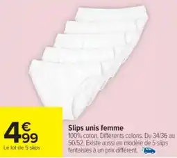 Cora x Carrefour Slips unis femme offre