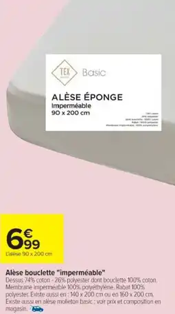 Cora x Carrefour Alèse bouclette "imperméable" offre