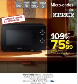 Cora x Carrefour SAMSUNG Micro-ondes solo offre