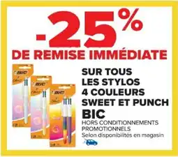 Cora x Carrefour BIC Sur tous les stylos 4 couleurs sweet et punch offre